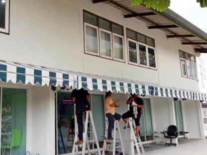 รับติดตั้งผ้าใบกันสาดแบบน็อคดาวน์ มีนบุรี - ร้านผ้าใบมีนบุรี หนองจอก - อุดมผ้าใบ
